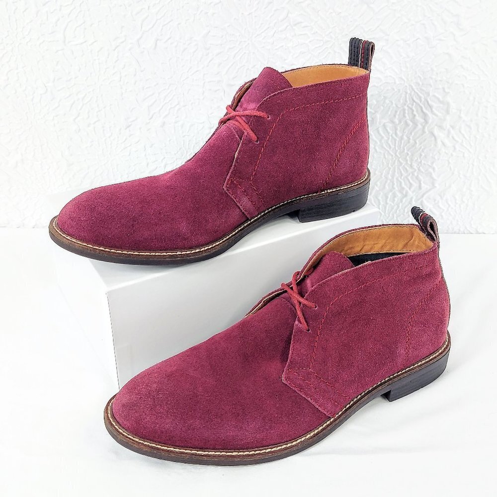 Tommy Hilfiger Suede Chukka Dark Red Ankle Boot